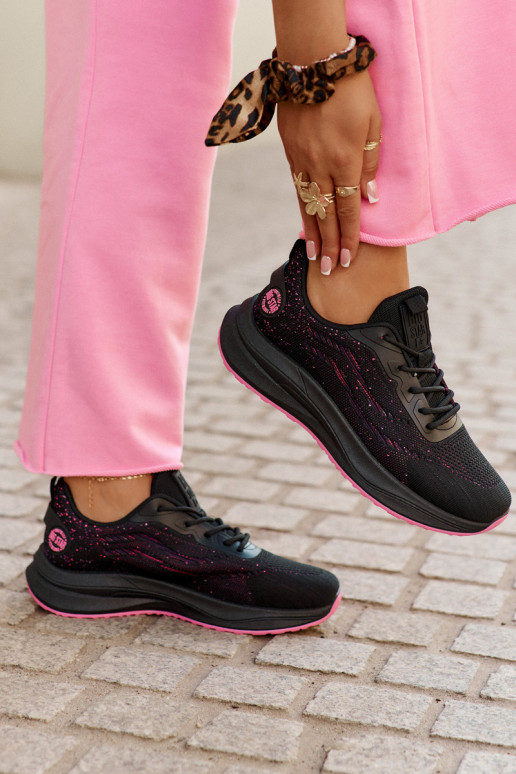 Sneaker tipa sporta apavi ar platformu Big Star RR274523 HI-POLY SYSTEM melnā krāsā