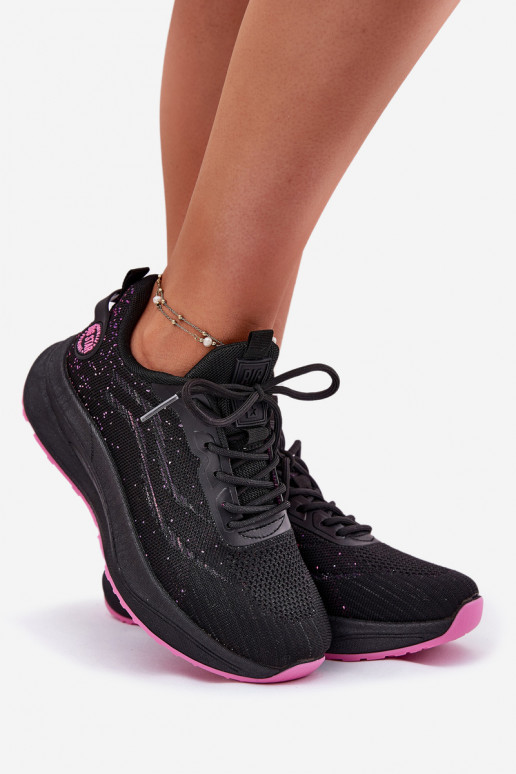 Sneaker tipa sporta apavi ar platformu Big Star RR274523 HI-POLY SYSTEM melnā krāsā