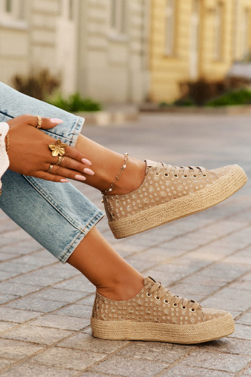 Rakstaini brīvā laika apavi ar platformu Lee Cooper LCIN-25-08-3646L haki krāsā 2