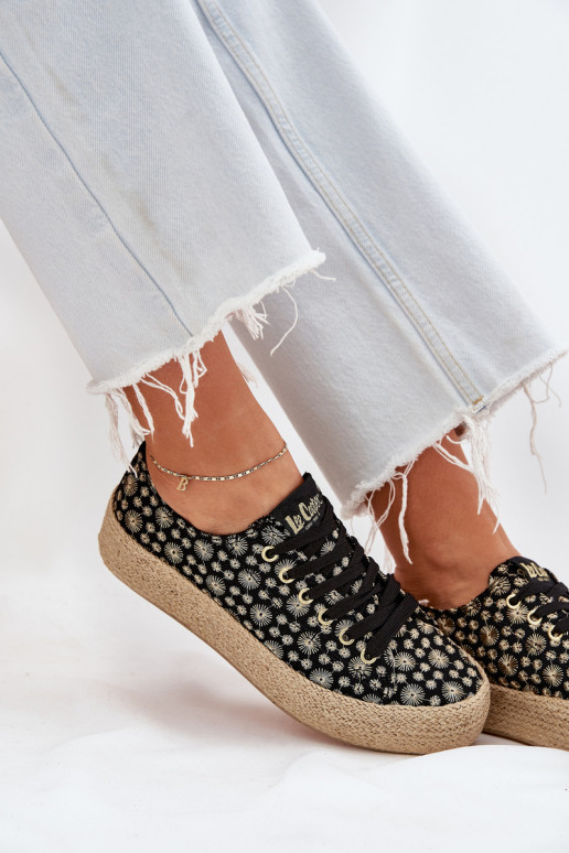 Rakstaini brīvā laika apavi ar platformu Lee Cooper LCIN-25-08-3647L melnā krāsā