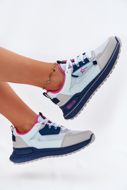 sporta apavi Sieviešu ar platformu Big Star RR274A225 HI-POLY SYSTEM Zilas krāsas