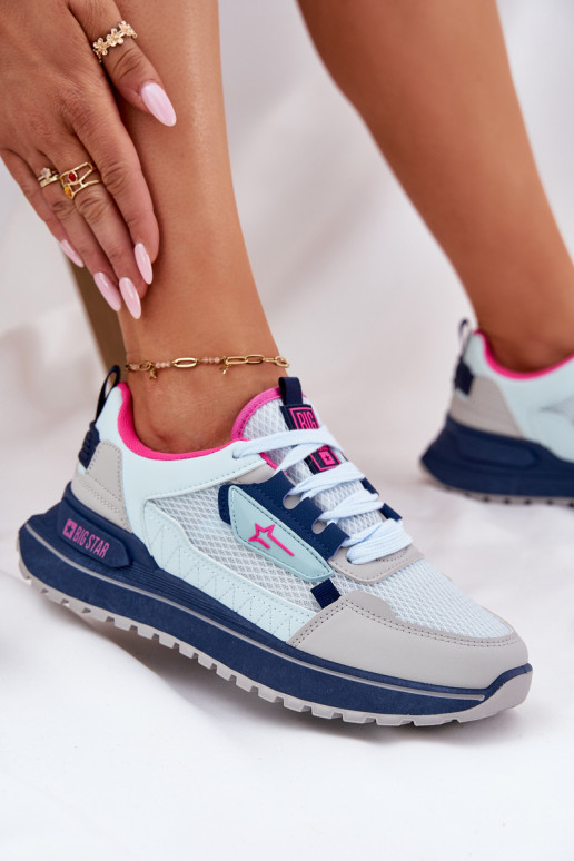 sporta apavi Sieviešu ar platformu Big Star RR274A225 HI-POLY SYSTEM Zilas krāsas