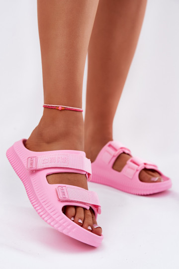 Vieglas čības uz pirksta sieviešu čības Z ar lipīgām aizdarēmami Big Star RR274A528 Rozā krāsas 2