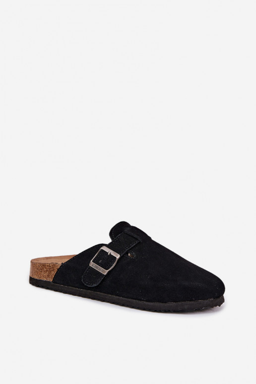 zamšādas čības Tukšas Sieviešu ar sprādzēm Big Star RR274A384 melnas krāsas