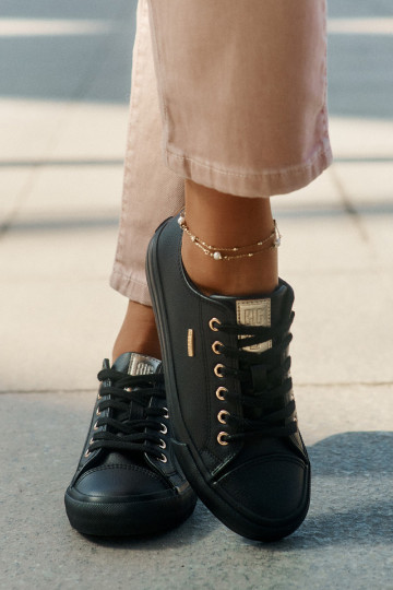 sieviešu puszābaki no eko ādas Big Star RR274749 melnas krāsas