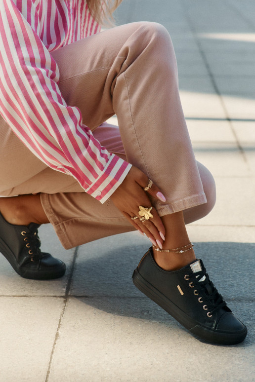 sieviešu puszābaki no eko ādas Big Star RR274749 melnas krāsas