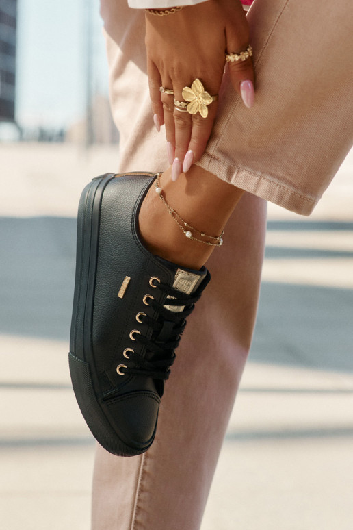 sieviešu puszābaki no eko ādas Big Star RR274749 melnas krāsas