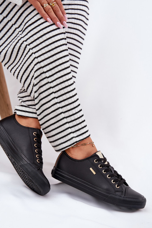 sieviešu puszābaki no eko ādas Big Star RR274749 melnas krāsas