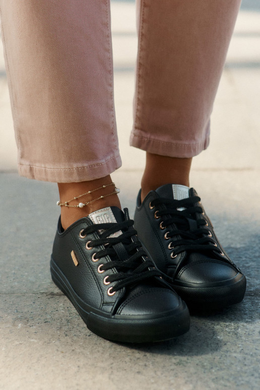 sieviešu puszābaki no eko ādas Big Star RR274749 melnas krāsas