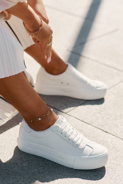 sieviešu puszābaki ar platformu Big Star RR274337 baltas krāsas