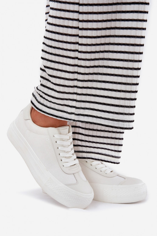 sieviešu puszābaki ar platformu Big Star RR274337 baltas krāsas