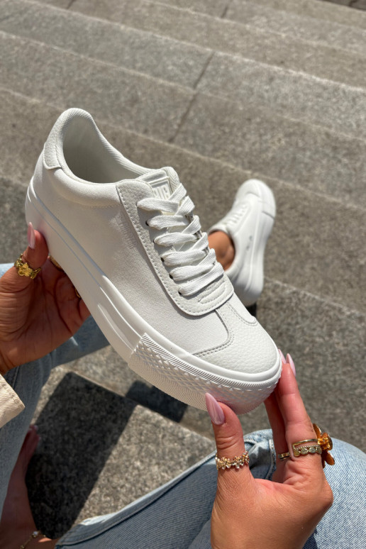 sieviešu puszābaki ar platformu Big Star RR274337 baltas krāsas