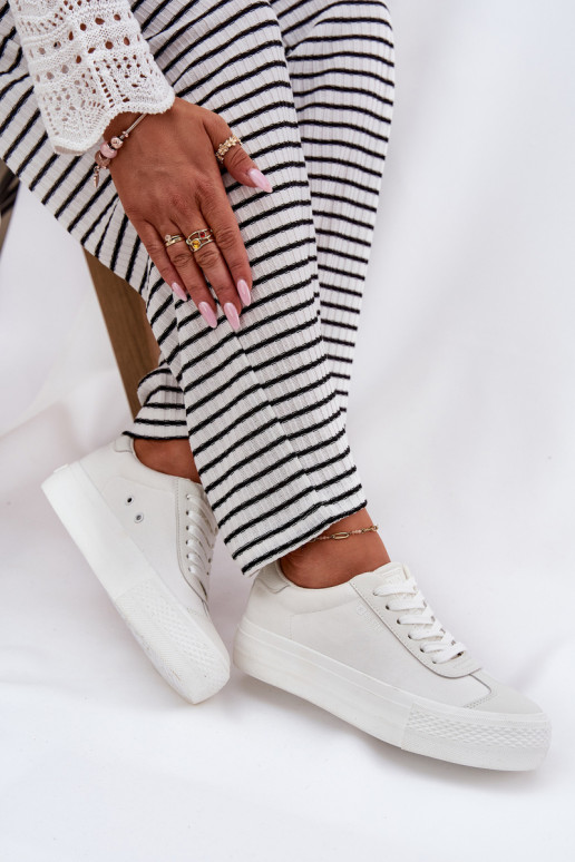 sieviešu puszābaki ar platformu Big Star RR274337 baltas krāsas