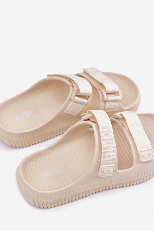 Vieglas čības uz pirksta sieviešu čības Z ar lipīgām aizdarēmami Big Star RR274A529 smilšu krāsas