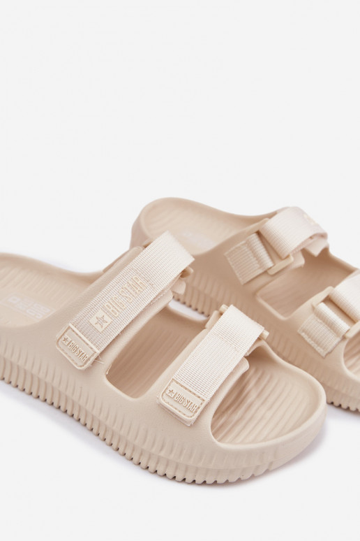 Vieglas čības uz pirksta sieviešu čības Z ar lipīgām aizdarēmami Big Star RR274A529 smilšu krāsas