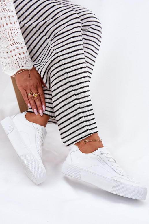 Zems Sneakers modeļa apavi no eko ādas Big Star RR274303 baltas krāsas