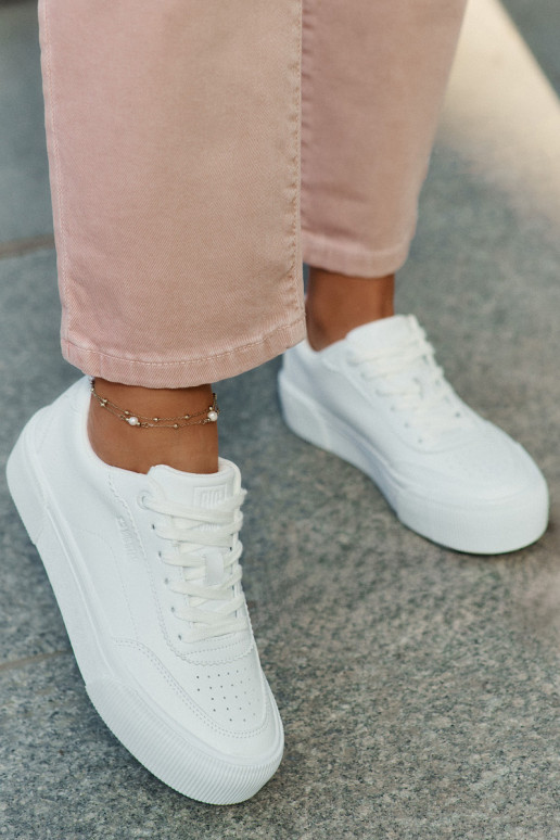 Zems Sneakers modeļa apavi no eko ādas Big Star RR274303 baltas krāsas