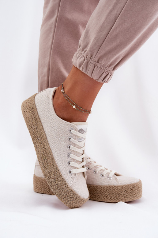 sieviešu puszābaki ar platformu Ar bizi Lee Cooper LCIN-25-02-3284 Ziloņkaula krāsas