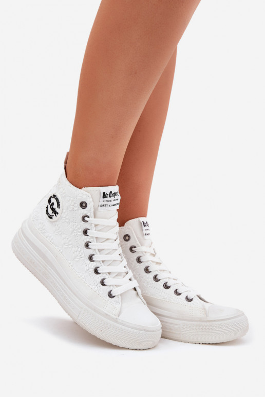 sieviešu puszābaki ar platformu Lee Cooper LCIN-25-44-3209L Biale