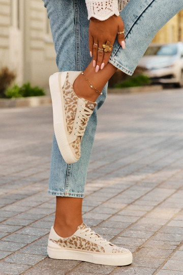 Zems sieviešu puszābaki ar leoparda kažokādas rakstu Lee Cooper LCIN-25-02-3330L smilšu krāsas 2