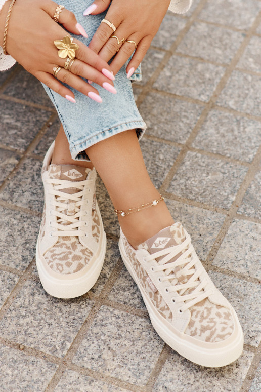 Zems sieviešu puszābaki ar leoparda kažokādas rakstu Lee Cooper LCIN-25-02-3330L smilšu krāsas