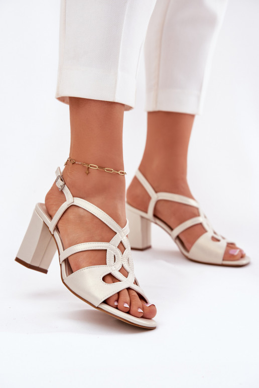 Sieviešu Elegantas augstpapēžu sandales Post Sergio Leone SK884 perlamutra