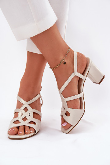 Sieviešu Elegantas augstpapēžu sandales Post Sergio Leone SK884 perlamutra 2