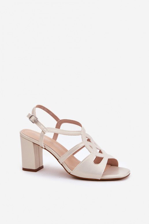 Sieviešu Elegantas augstpapēžu sandales Post Sergio Leone SK884 perlamutra