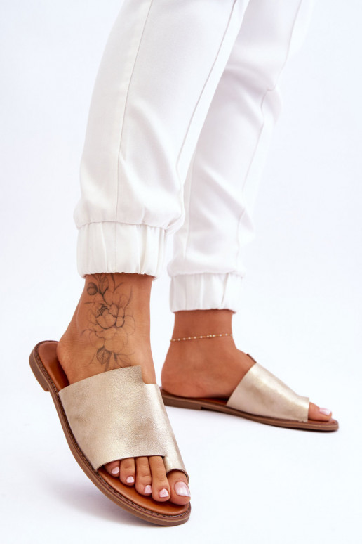 Sieviešu Čibas no dabīgas ādas modernas iešļūcenes Gaišs zelts Amite