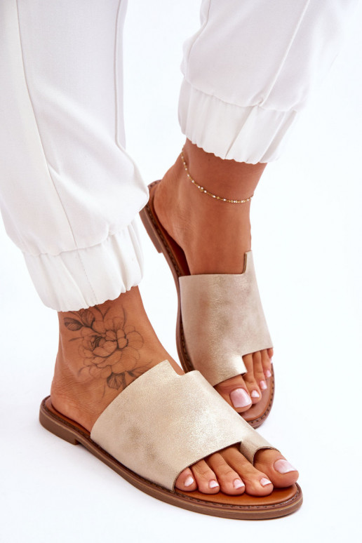 Sieviešu Čibas no dabīgas ādas modernas iešļūcenes Gaišs zelts Amite