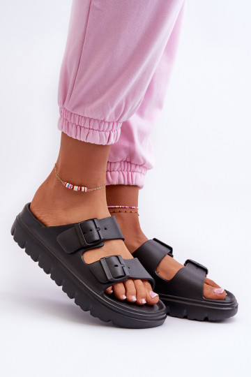 Vieglas čības ar platformu melnas krāsas Melorea 2