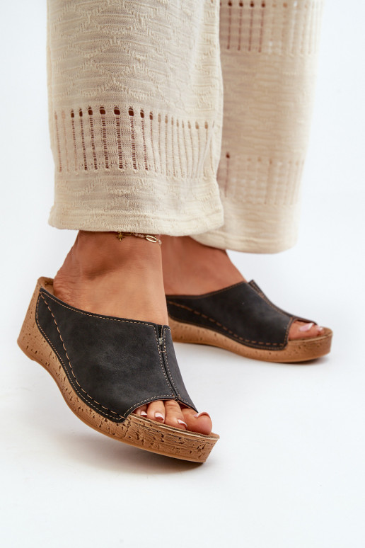 Ērtas sieviešu čības Uz Ķīļa Inblu NG000002 melnas krāsas Ērtas sieviešu čības Uz Ķīļa Inblu NG000002 melnas krāsas