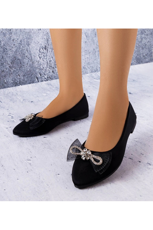 Melnas apavi ar lentīti un cirkoniem,...