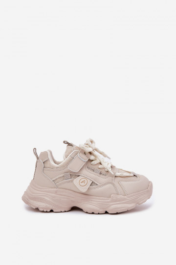 Sneakers modeļa apavi Bērnu apavi ar platformu smilšu krāsas Hanomess 2