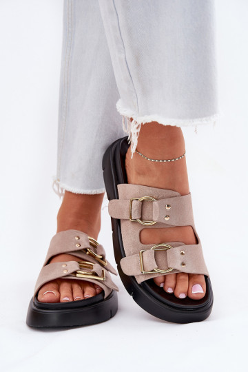 sieviešu zamšādas čības Ar greznui ar sprādzēmmi Big Star RR274659 Gaiši sārtas krāsas 2