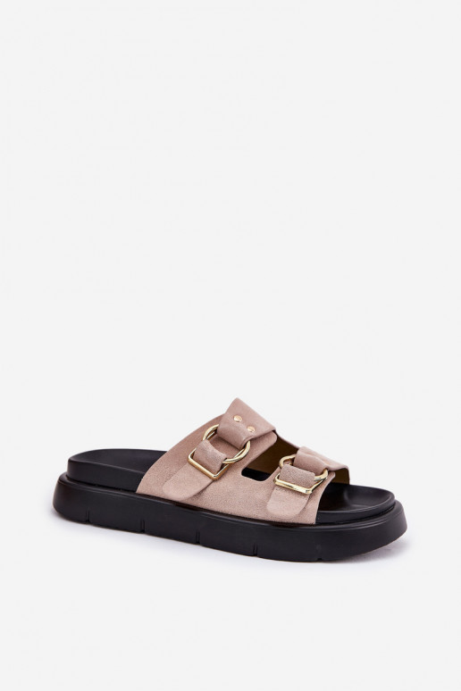 sieviešu zamšādas čības Ar greznui ar sprādzēmmi Big Star RR274659 Gaiši sārtas krāsas