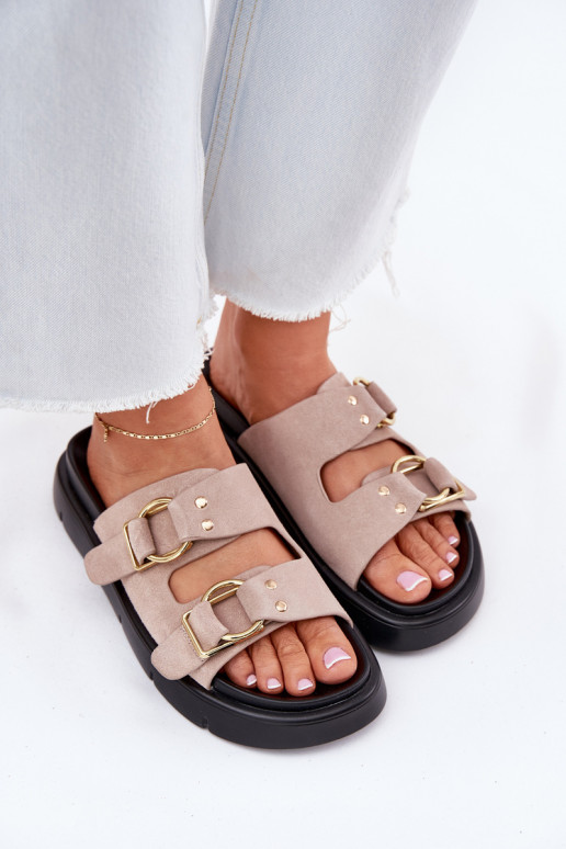 sieviešu zamšādas čības Ar greznui ar sprādzēmmi Big Star RR274659 Gaiši sārtas krāsas