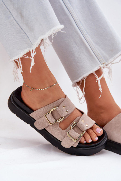 sieviešu zamšādas čības Ar greznui ar sprādzēmmi Big Star RR274659 Gaiši sārtas krāsas