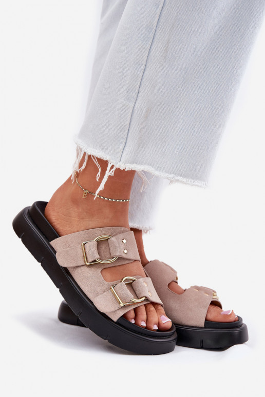 sieviešu zamšādas čības Ar greznui ar sprādzēmmi Big Star RR274659 Gaiši sārtas krāsas