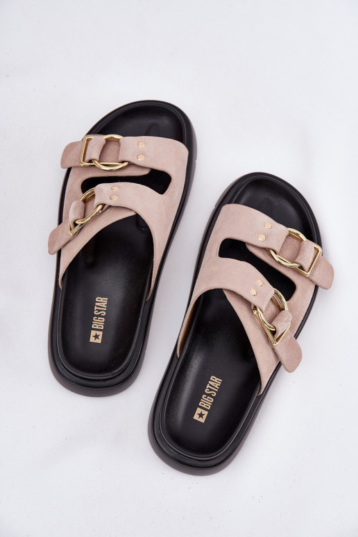 sieviešu zamšādas čības Ar greznui ar sprādzēmmi Big Star RR274659 Gaiši sārtas krāsas