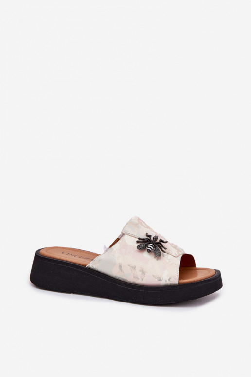 Čibas no dabīgas ādas Sieviešu Z Broszką Vinceza 66752 smilšu krāsas Čibas no dabīgas ādas Sieviešu Z Broszką Vinceza 66752 smilšu krāsas