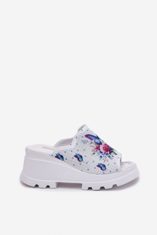 Čibas no dabīgas ādas Sieviešu Uz Ķīļa Artiker 56C0428 baltas krāsas Čibas no dabīgas ādas Sieviešu Uz Ķīļa Artiker 56C0428 baltas krāsas