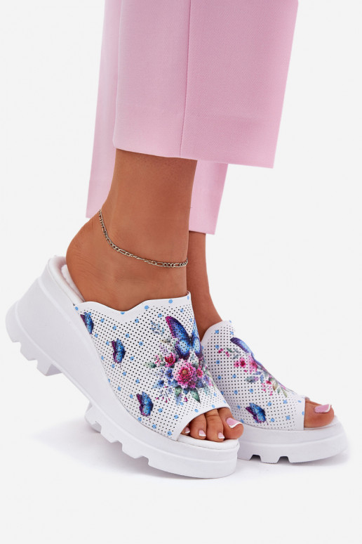 Čibas no dabīgas ādas Sieviešu Uz Ķīļa Artiker 56C0428 baltas krāsas Čibas no dabīgas ādas Sieviešu Uz Ķīļa Artiker 56C0428 baltas krāsas