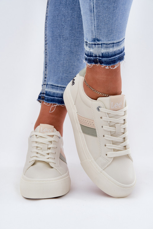 Sneakers modeļa apavi Sieviešu LEE LAYLA INOMEN LOIN 50251003 Zgaszona Biel Sneakers modeļa apavi Sieviešu LEE LAYLA INOMEN LOIN 50251003 Zgaszona Biel