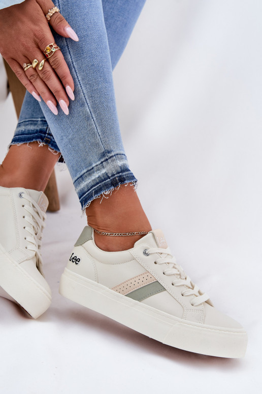 Sneakers modeļa apavi Sieviešu LEE LAYLA INOMEN LOIN 50251003 Zgaszona Biel Sneakers modeļa apavi Sieviešu LEE LAYLA INOMEN LOIN 50251003 Zgaszona Biel