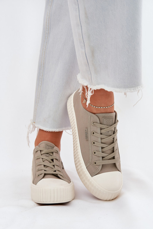 Auduma sieviešu puszābaki ar platformu Big Star RR274779 Pelēkas krāsas