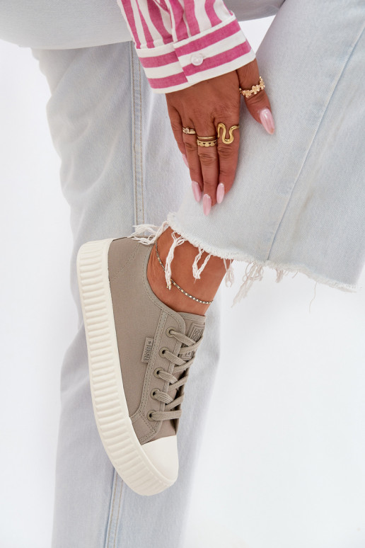 Auduma sieviešu puszābaki ar platformu Big Star RR274779 Pelēkas krāsas