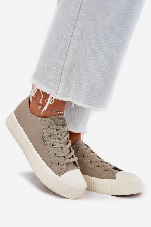 Auduma sieviešu puszābaki ar platformu Big Star RR274779 Pelēkas krāsas