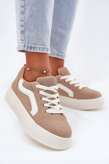 Sneakers modeļa apavi Sieviešu ar platformu Haki krāsas Tellnira