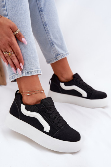 Sneakers modeļa apavi Sieviešu ar platformu melnas krāsas Tellnira